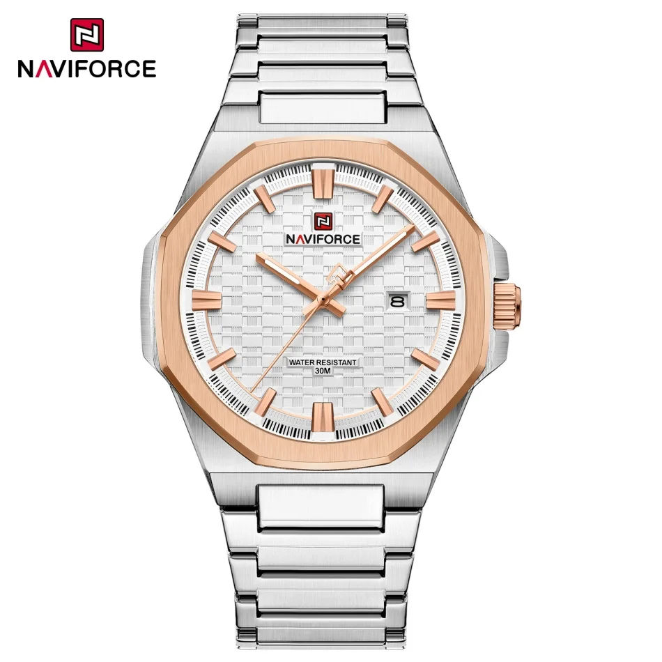 NAVIFORCE мужские часы с деловым календарем, мужские спортивные часы для отдыха, кварцевые часы со стальным ремнем, водонепроницаемые часы Relogio Masculino
NAVIFORCE мужские часы с деловым календарем, мужские спортивные часы для отдыха, кварцевые часы со стальным ремнем, водонепроницаемые часы Relogio Masculino