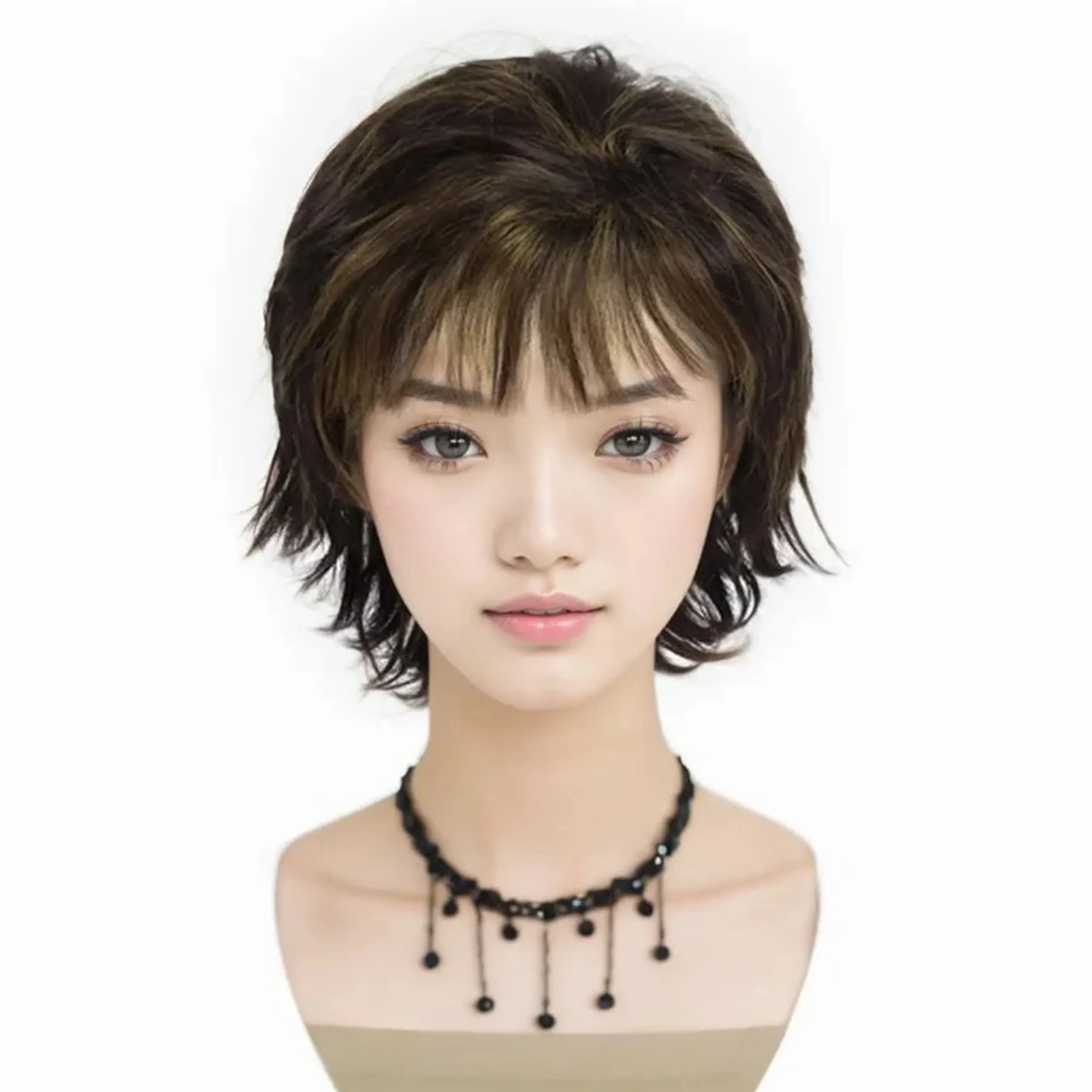 Short Wigs for Women Synthetic Hair Natural Hairstyle Mommy Wig Mixed Brown Color Casual Wig with Bangs Pixie Cut Outfits Wigs
Short Wigs for Women Synthetic Hair Natural Hairstyle Mommy Wig Mixed Brown Color Casual Wig with Bangs Pixie Cut Outfits Wigs