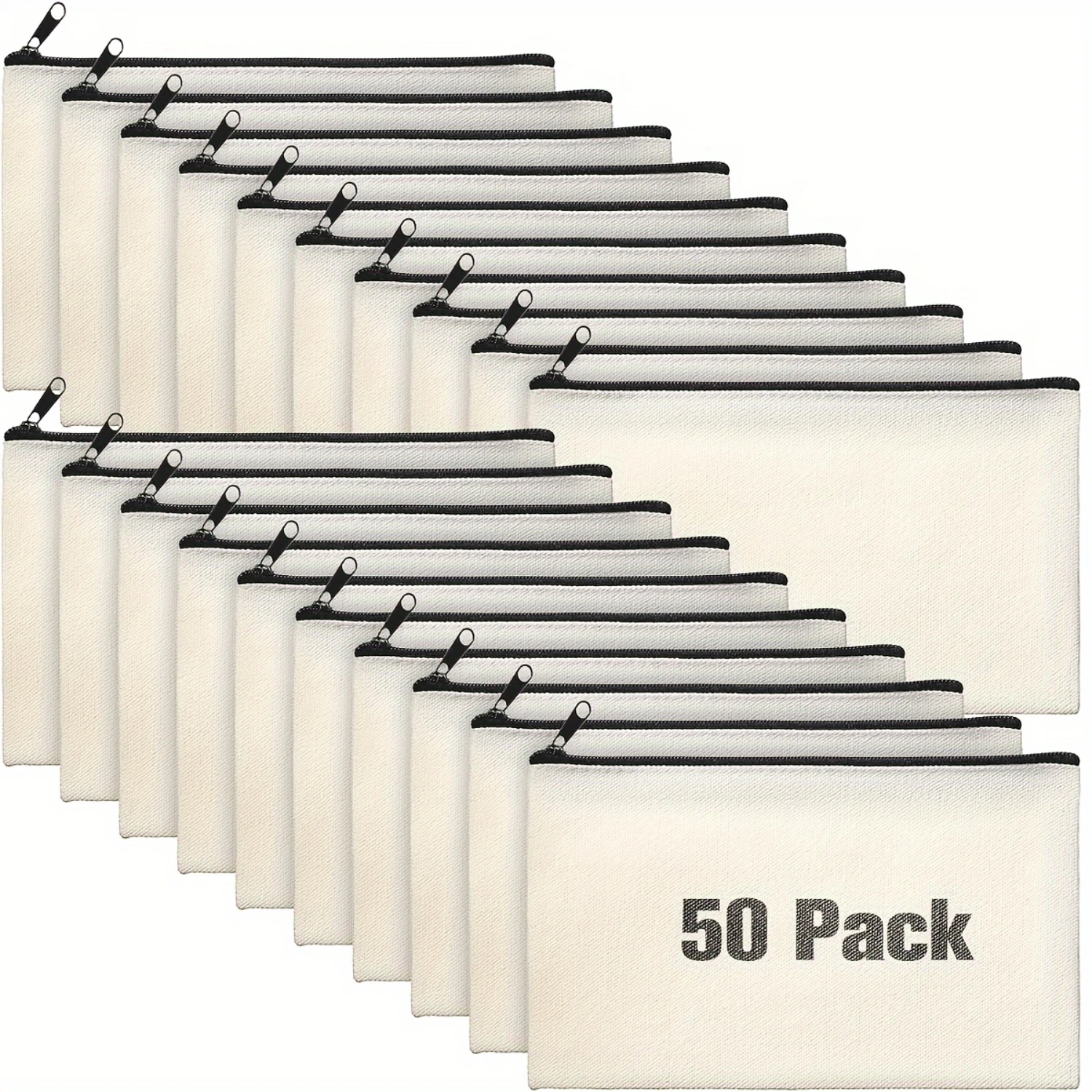 50pcs Multifunctional Canvas Zipper Bags DIY Craft Pouches Pencil Case for School Travel Cosmetic Tote Bag
50pcs Multifunctional Canvas Zipper Bags DIY Craft Pouches Pencil Case for School Travel Cosmetic Tote Bag
