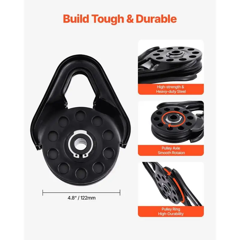 14.5 Ton Snatch Block for Winch Recovery, Heavy Duty 32,000 lbs Break Strength, Work with 3/8 inch Rope, Compact Offroad Reco
14.5 Ton Snatch Block for Winch Recovery, Heavy Duty 32,000 lbs Break Strength, Work with 3/8 inch Rope, Compact Offroad Reco