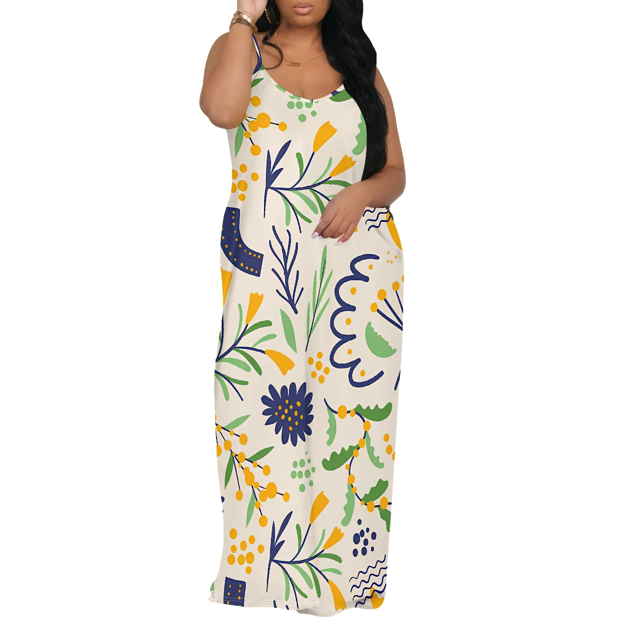 Women's clothing 2025 spring/summer new custom casual loose floral dress with suspender skirt
Women's clothing 2025 spring/summer new custom casual loose floral dress with suspender skirt
