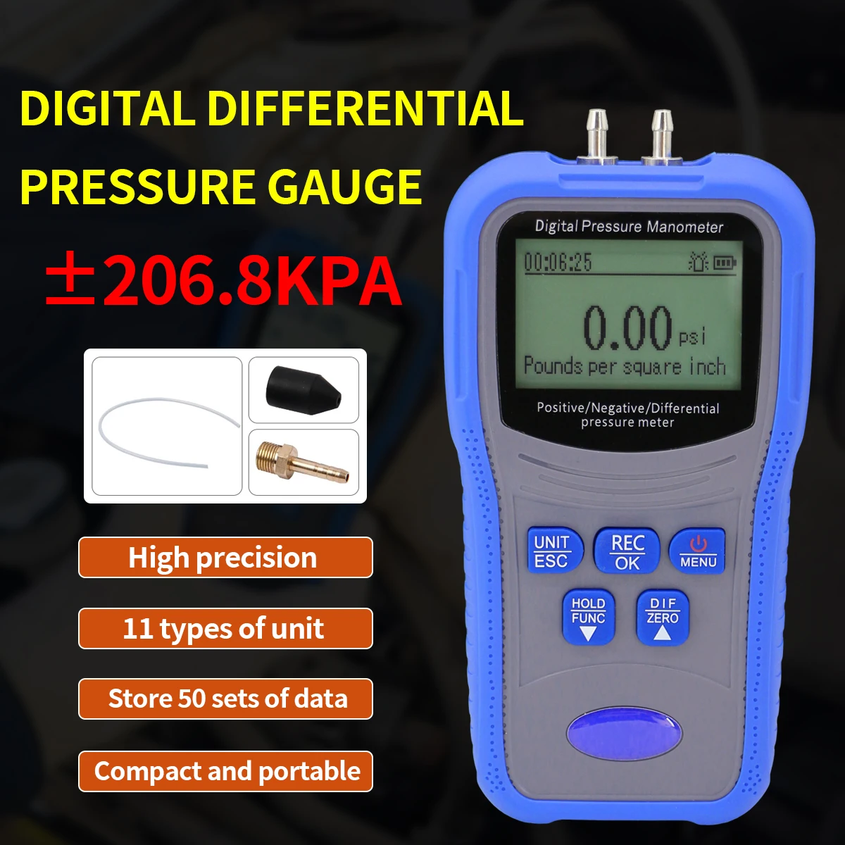 Digital differential gauge ±30PSI Air Pressure Meter Differential Pressure Gauge tool Natural Gas Pressure Meter Negative pressu
Digital differential gauge ±30PSI Air Pressure Meter Differential Pressure Gauge tool Natural Gas Pressure Meter Negative pressu