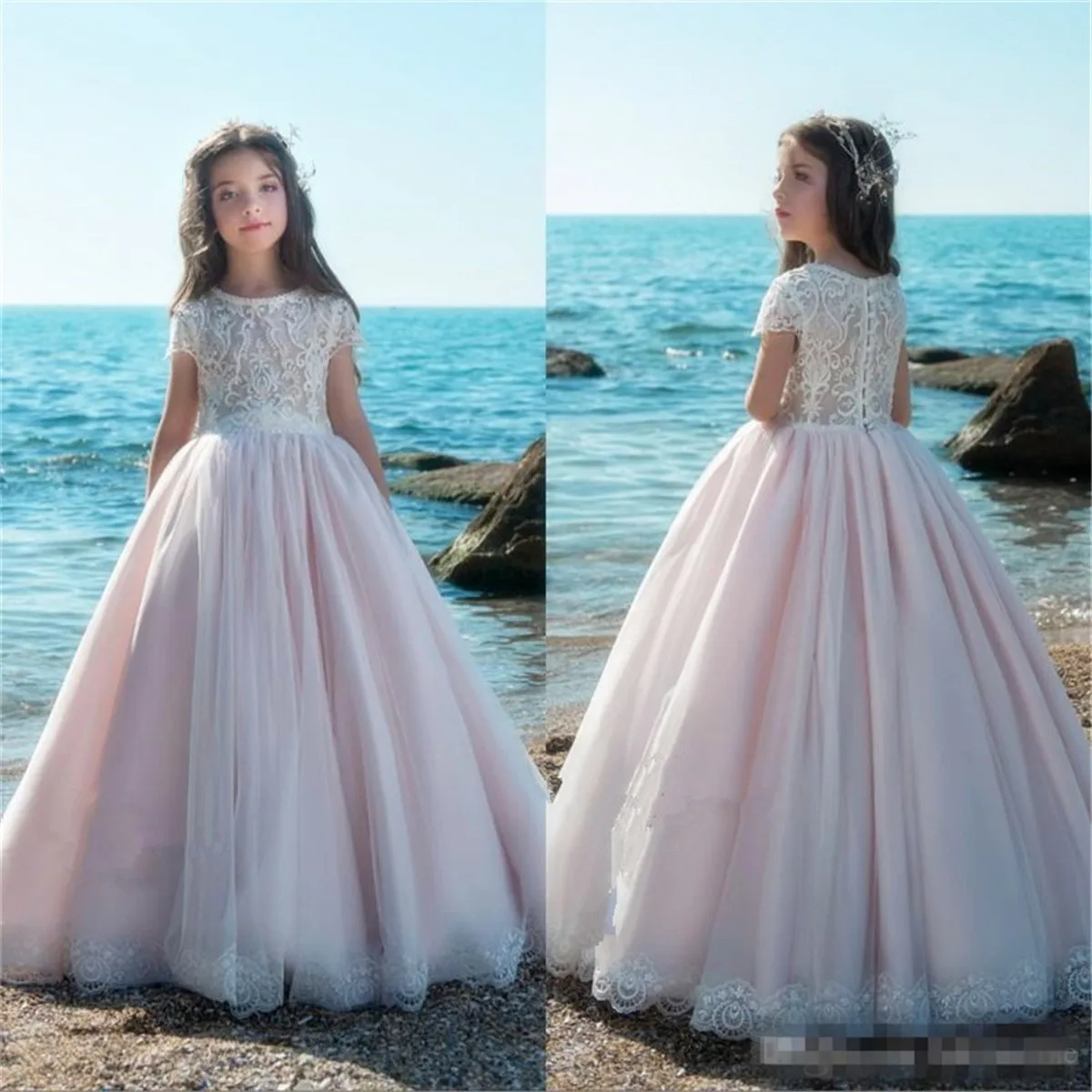 Elegant Flower Girl Dresses Short Sleeve Lace Appliques Tulle For Wedding Custom Made First Holy Communion Pageant Prom Dress
Elegant Flower Girl Dresses Short Sleeve Lace Appliques Tulle For Wedding Custom Made First Holy Communion Pageant Prom Dress