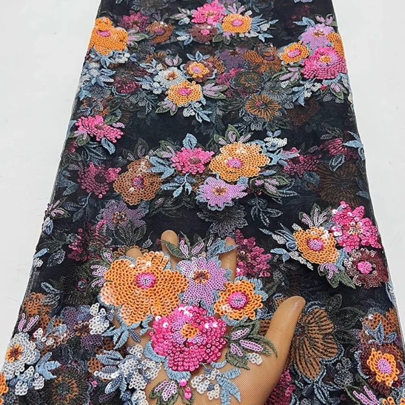 French uxurious mesh fabric,African fresh and clean sequin multi-color pattern sequin,high-quality embroidered lace fabric dress
French uxurious mesh fabric,African fresh and clean sequin multi-color pattern sequin,high-quality embroidered lace fabric dress
