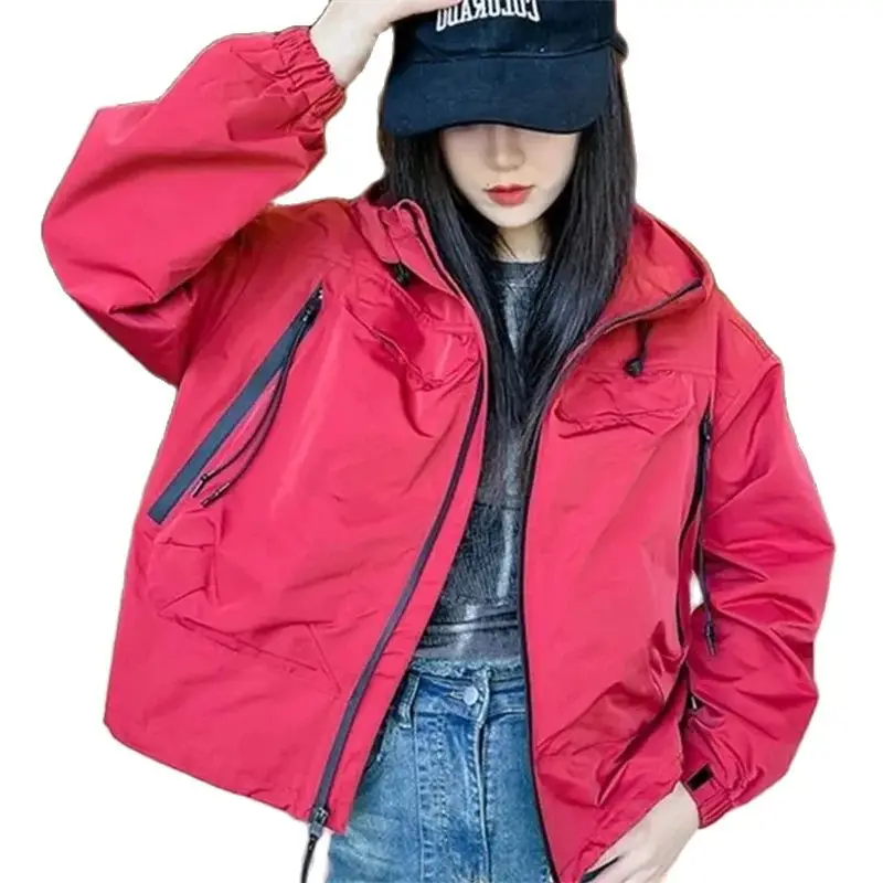 Spring Autumn Short Jackets Women 2024 New Fashion Loose Casual Hooded Jacket Pure Colour Zipper Coat Pocket Outerwear Female
Spring Autumn Short Jackets Women 2024 New Fashion Loose Casual Hooded Jacket Pure Colour Zipper Coat Pocket Outerwear Female