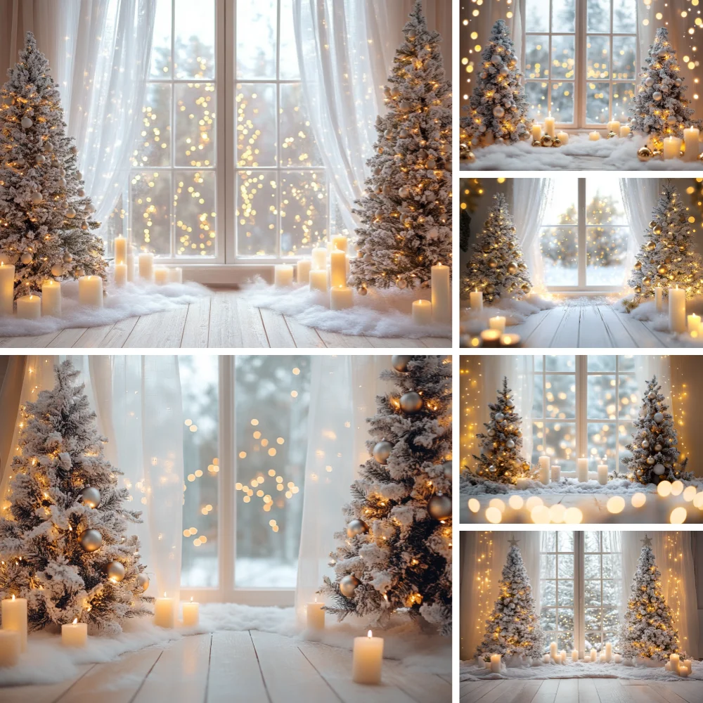 Winter Window Christmas Photography Backdrop Snow Xmas Tree Candle Curtain Bokeh Lights Background Cloth Portrait Booth Decor
Winter Window Christmas Photography Backdrop Snow Xmas Tree Candle Curtain Bokeh Lights Background Cloth Portrait Booth Decor