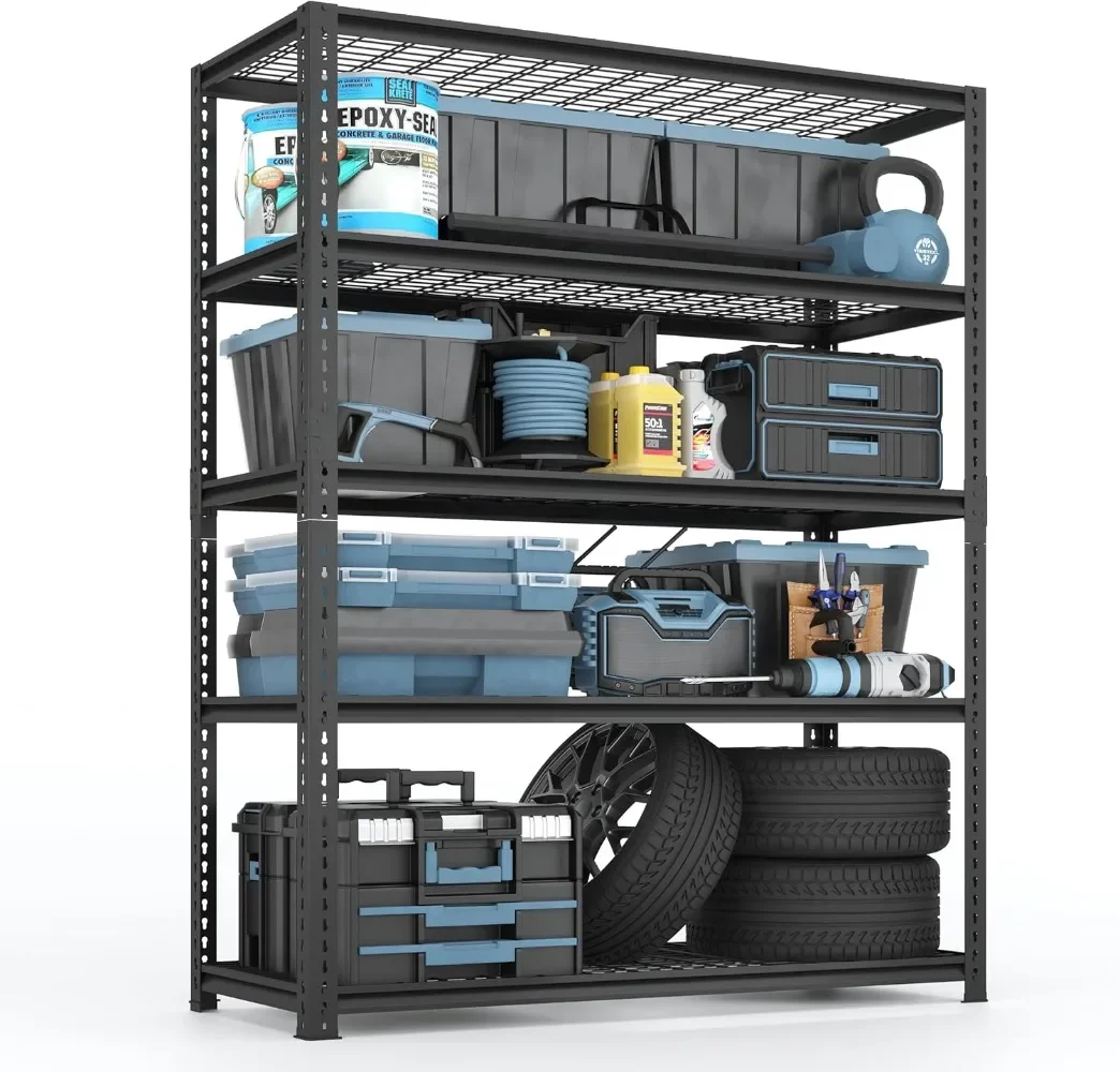 Garage Shelving, 48" Wx24 Dx72 H, Metal Storage Racks and Standing Shelving Units, Garage Storage Shelves, 5-Tier Heavy Duty
Garage Shelving, 48" Wx24 Dx72 H, Metal Storage Racks and Standing Shelving Units, Garage Storage Shelves, 5-Tier Heavy Duty