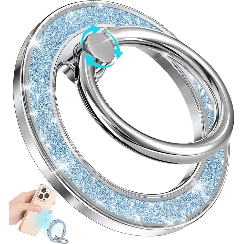 Magnetic Ring Holder for Cell Phones - Removable Glitter Stand for iPhone 17, 16, 15, 14, 13 Pro Max Plus, Blue
Magnetic Ring Holder for Cell Phones - Removable Glitter Stand for iPhone 17, 16, 15, 14, 13 Pro Max Plus, Blue