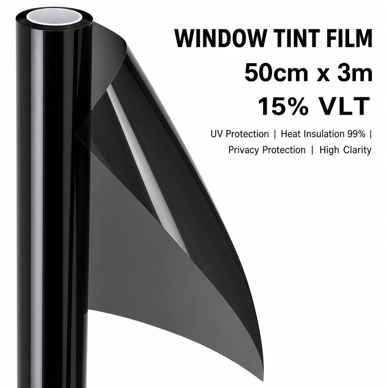 15% VLT Privacy Dark Vehicle Window Sun Shade Tint Film 50cmX300cm IR Blocking Heat Proof Glass Film Smoke Van Apply Rear UV DIY
15% VLT Privacy Dark Vehicle Window Sun Shade Tint Film 50cmX300cm IR Blocking Heat Proof Glass Film Smoke Van Apply Rear UV DIY
