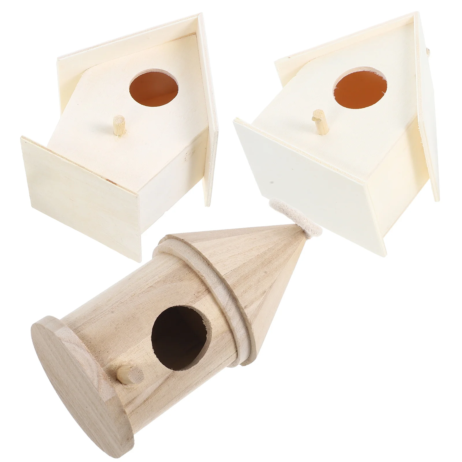 3 pcs Wooden Bird Nest Set Unfinished Pine Hut Bed for Canary Parrot Lark Graffiti Decoration Thick Hanging Rope
3 pcs Wooden Bird Nest Set Unfinished Pine Hut Bed for Canary Parrot Lark Graffiti Decoration Thick Hanging Rope