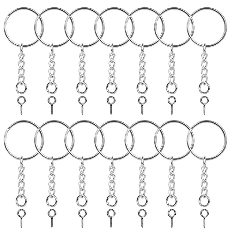 150PCS Sliver Keychain Rings Kit 50PCS Key Chain Rings with Chain and 50PCS Open Jump Ring with Screw Eye Pins for Jewelry Maki
150PCS Sliver Keychain Rings Kit 50PCS Key Chain Rings with Chain and 50PCS Open Jump Ring with Screw Eye Pins for Jewelry Maki