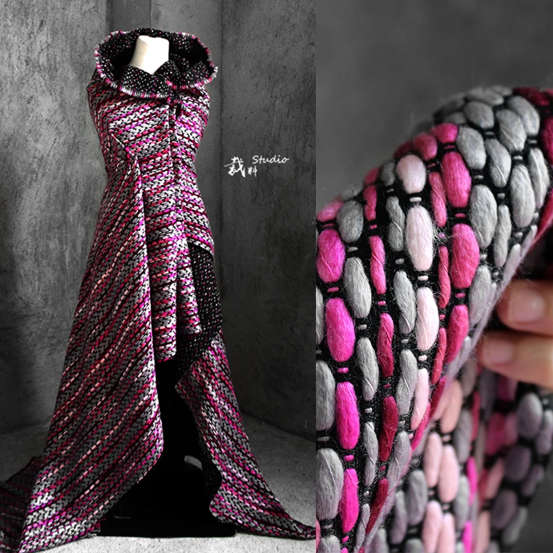 Interwoven fabric color matching contrast wool texture coat designer original fabrics for patchwork
Interwoven fabric color matching contrast wool texture coat designer original fabrics for patchwork