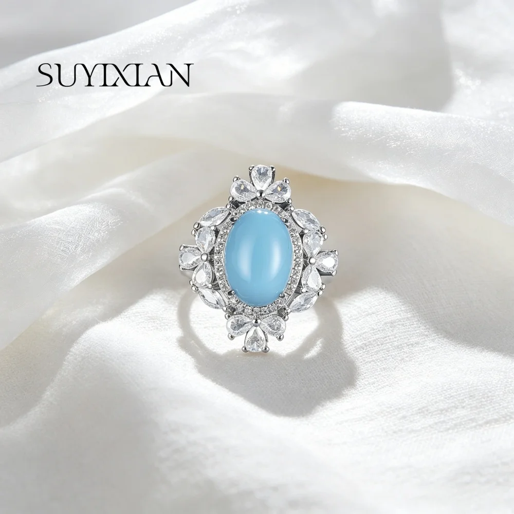 925 Sterling Silver Stylish Vintage Blue Turquoise Zircon Ring, Birthday Anniversary Wedding Party Gift, Ladies Jewelry
925 Sterling Silver Stylish Vintage Blue Turquoise Zircon Ring, Birthday Anniversary Wedding Party Gift, Ladies Jewelry