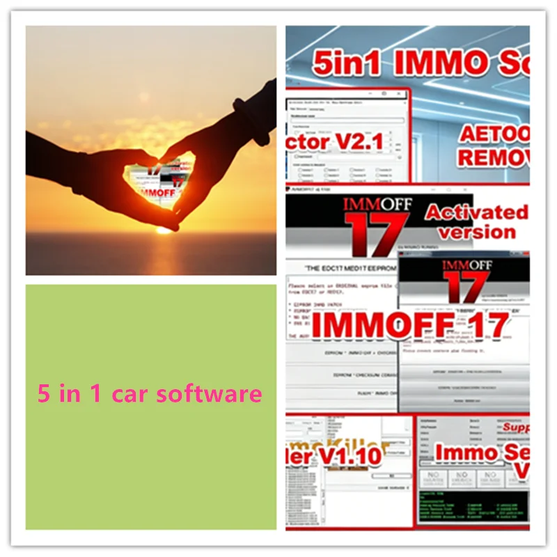 5 in 1 Immo Car Software IMMOFF 17 Immo off 17 Immo Doctor V2.1 AETOOL IMMO REMOVER 1.3 ImmoKiller V1.10 IMMO SERVICE TOOL V1.2
5 in 1 Immo Car Software IMMOFF 17 Immo off 17 Immo Doctor V2.1 AETOOL IMMO REMOVER 1.3 ImmoKiller V1.10 IMMO SERVICE TOOL V1.2