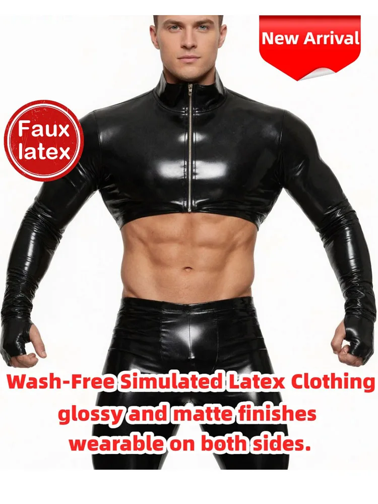 S-4XL Shiny Matt Double Sided PU Leather Long Sleeve T Shirt Wet Look PVC Tshirt Croptop Cosplay Hip Hop Performance Jacket Coat
S-4XL Shiny Matt Double Sided PU Leather Long Sleeve T Shirt Wet Look PVC Tshirt Croptop Cosplay Hip Hop Performance Jacket Coat