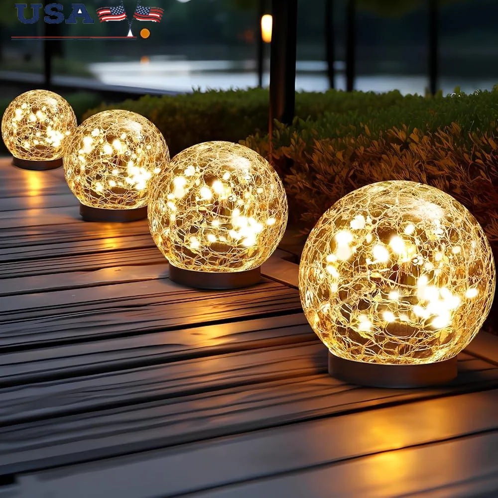 Solar Globe Lights Outdoor Waterproof Cracked Glass Ball Solar Orbs Garden Lights Automatic Charging Warm Illumination Easy
Solar Globe Lights Outdoor Waterproof Cracked Glass Ball Solar Orbs Garden Lights Automatic Charging Warm Illumination Easy