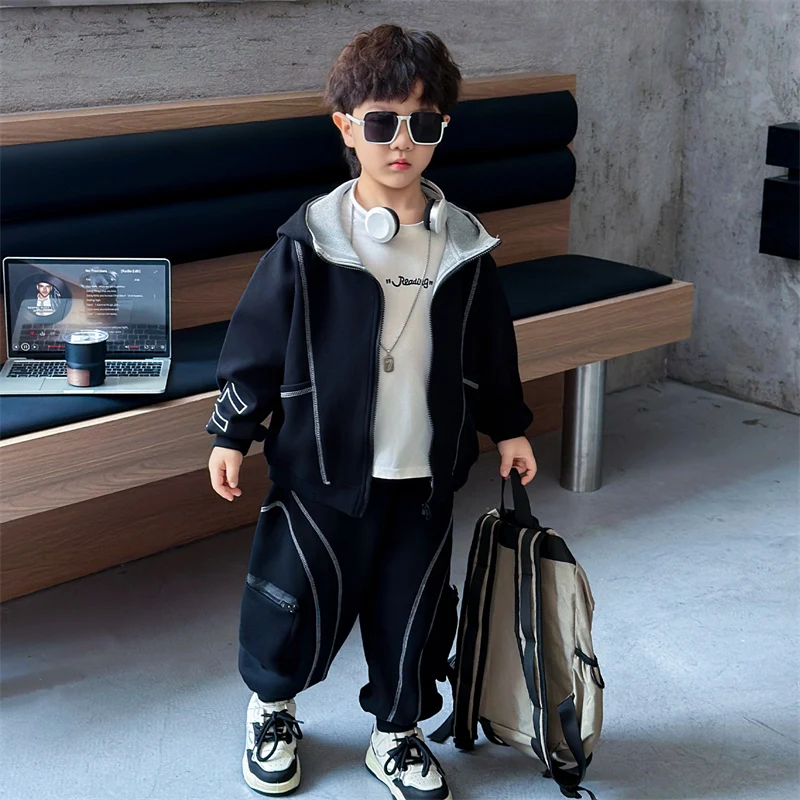 Boys' Sportswear Set Hooded Jaet And Pants Autumn Faionable Children's Clothing Two-Piece Suit for Teenage Boys Cotton An...
Boys' Sportswear Set Hooded Jaet And Pants Autumn Faionable Children's Clothing Two-Piece Suit for Teenage Boys Cotton An...