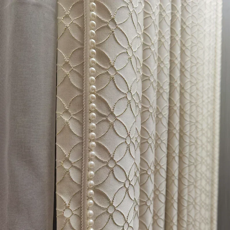 French Luxury Cream Curtain for Living Room Bedroom High-precision Embossed Four-leaf Flower High-end New Blackout Custom
French Luxury Cream Curtain for Living Room Bedroom High-precision Embossed Four-leaf Flower High-end New Blackout Custom