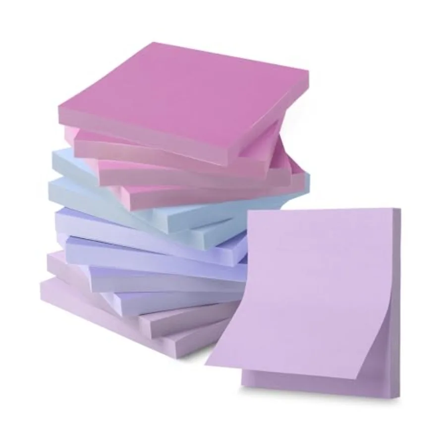 Sticky Notes 3x3 for Office School Home Study Organization, Purple Shades, Self-Stick Note Pads, Bulk Pack 12 Pads 600 Sheets
Sticky Notes 3x3 for Office School Home Study Organization, Purple Shades, Self-Stick Note Pads, Bulk Pack 12 Pads 600 Sheets
