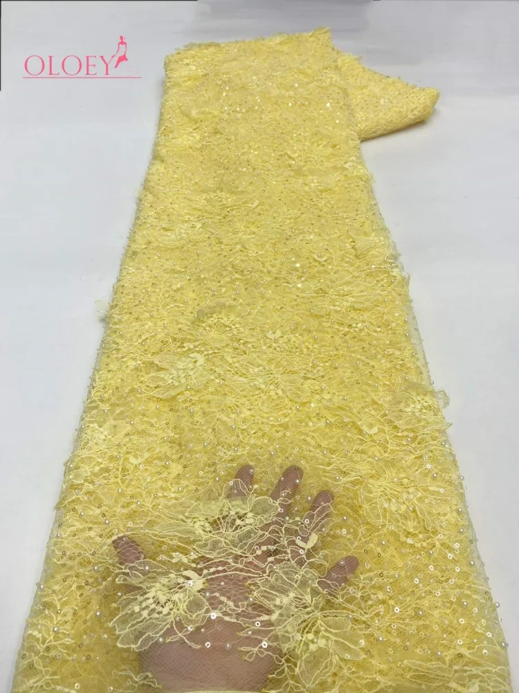 OLOEY African Groom Embroidered Lace Fabric Sequin Nigerian French Beaded for Wedding Dress Sewing
OLOEY African Groom Embroidered Lace Fabric Sequin Nigerian French Beaded for Wedding Dress Sewing