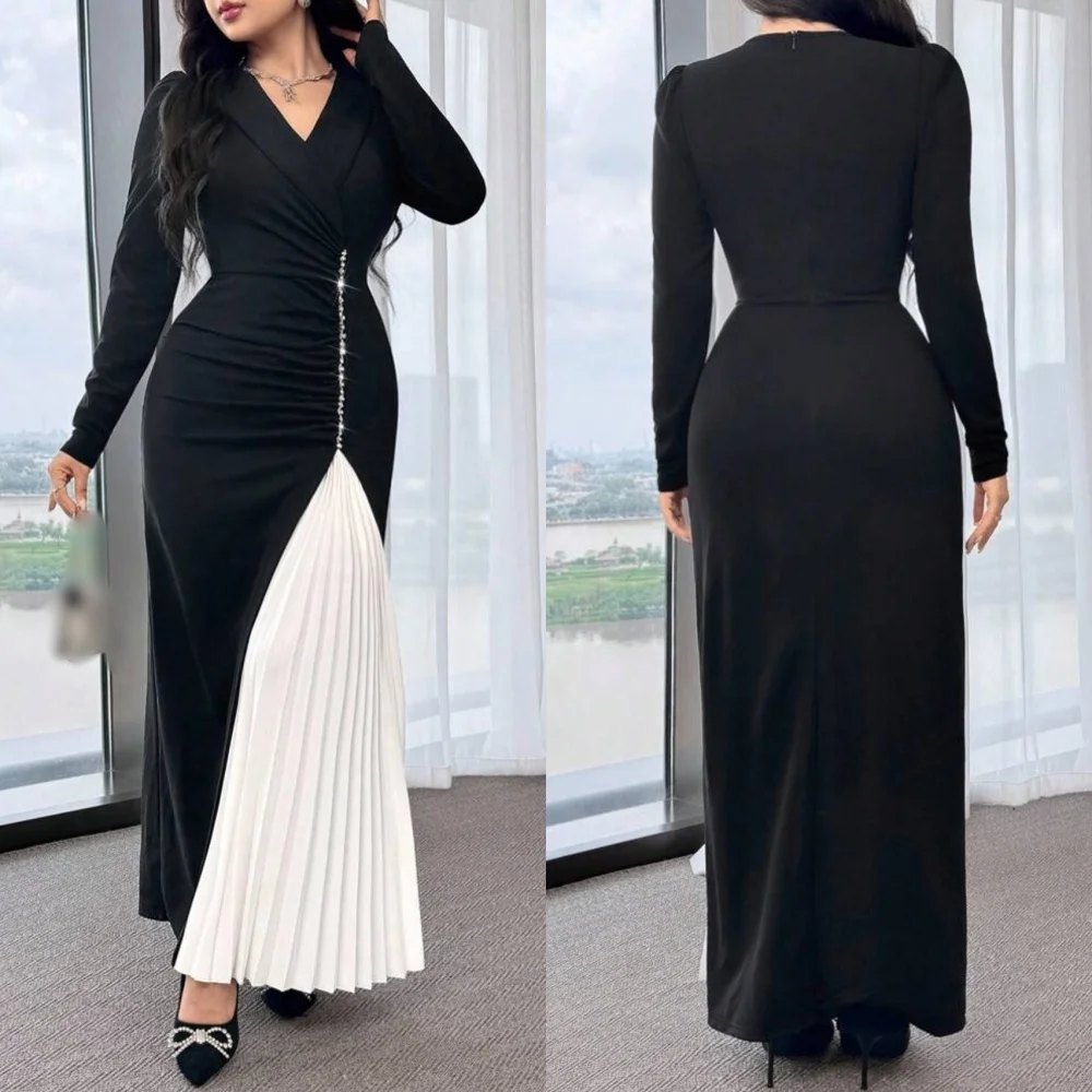 Customized Classic Exquisite Jersey Sequined Pleat A-line V-neck Midi Dresses Bespoke Occasion Simple Retro
Customized Classic Exquisite Jersey Sequined Pleat A-line V-neck Midi Dresses Bespoke Occasion Simple Retro