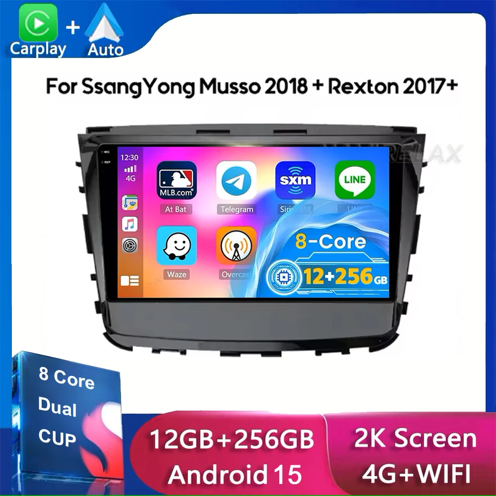 Android15 Carplay Auto For SsangYong Musso 2018 Rexton 2017 Multimedia Navigation Head Unit GPS WIFI 4G Stereo Car Radio Player
Android15 Carplay Auto For SsangYong Musso 2018 Rexton 2017 Multimedia Navigation Head Unit GPS WIFI 4G Stereo Car Radio Player