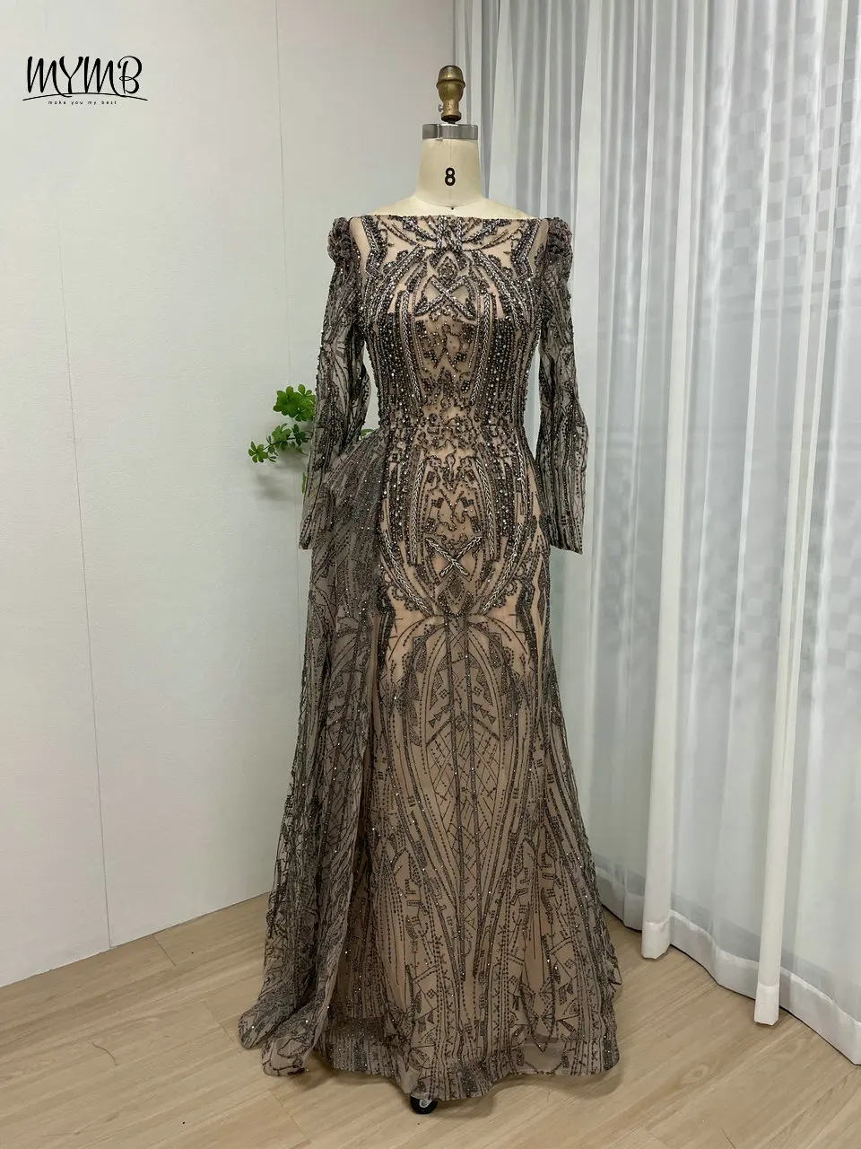 MYMB Brown Dubai Long Sleeves Women Wedding Party Gowns 2024 Muslim High Quality Beaded Mermaid Evening Dresses with Side Train
MYMB Brown Dubai Long Sleeves Women Wedding Party Gowns 2024 Muslim High Quality Beaded Mermaid Evening Dresses with Side Train