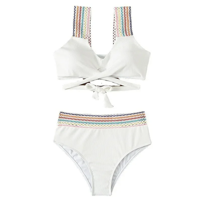 Women Summer Solid Color Swimsuit Sexy High Waisted Pure Cotton Suspender Swimsuit Fashion Tight Striped Split Bikini Set
Women Summer Solid Color Swimsuit Sexy High Waisted Pure Cotton Suspender Swimsuit Fashion Tight Striped Split Bikini Set