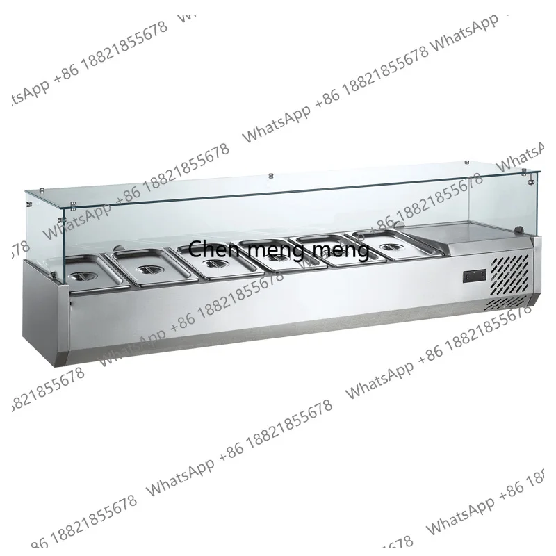 Counter-top salad, pizza sprinkling glass display cabinet, commercial refrigerated fresh-keeping freezer
Counter-top salad, pizza sprinkling glass display cabinet, commercial refrigerated fresh-keeping freezer