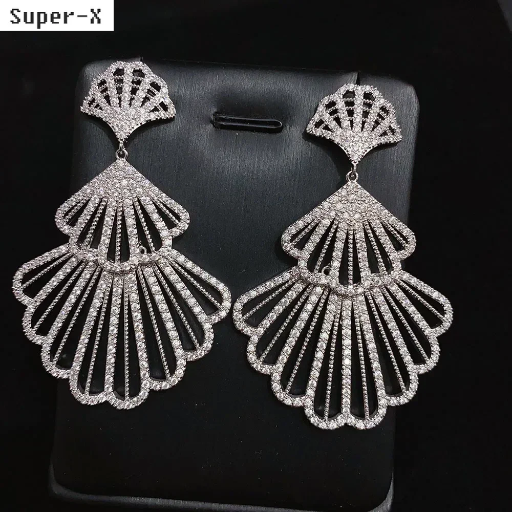 zircon Large Earrings for Women Evening Party Luxury Jewelry Shell Fan Shape Dangle Earrings Gold silver color
zircon Large Earrings for Women Evening Party Luxury Jewelry Shell Fan Shape Dangle Earrings Gold silver color