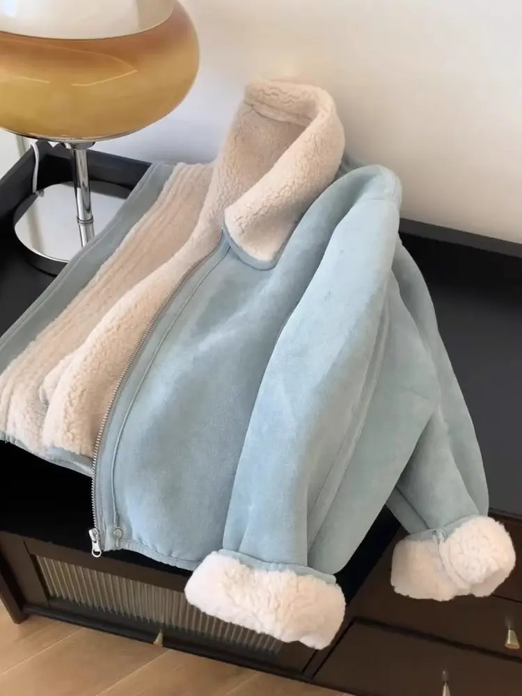 Ladies' ort Thiened Lamb Fur Collar Inteated Leather And Fur Winter Outerwear Warm Slimming Sli Top for Daily Use
Ladies' ort Thiened Lamb Fur Collar Inteated Leather And Fur Winter Outerwear Warm Slimming Sli Top for Daily Use