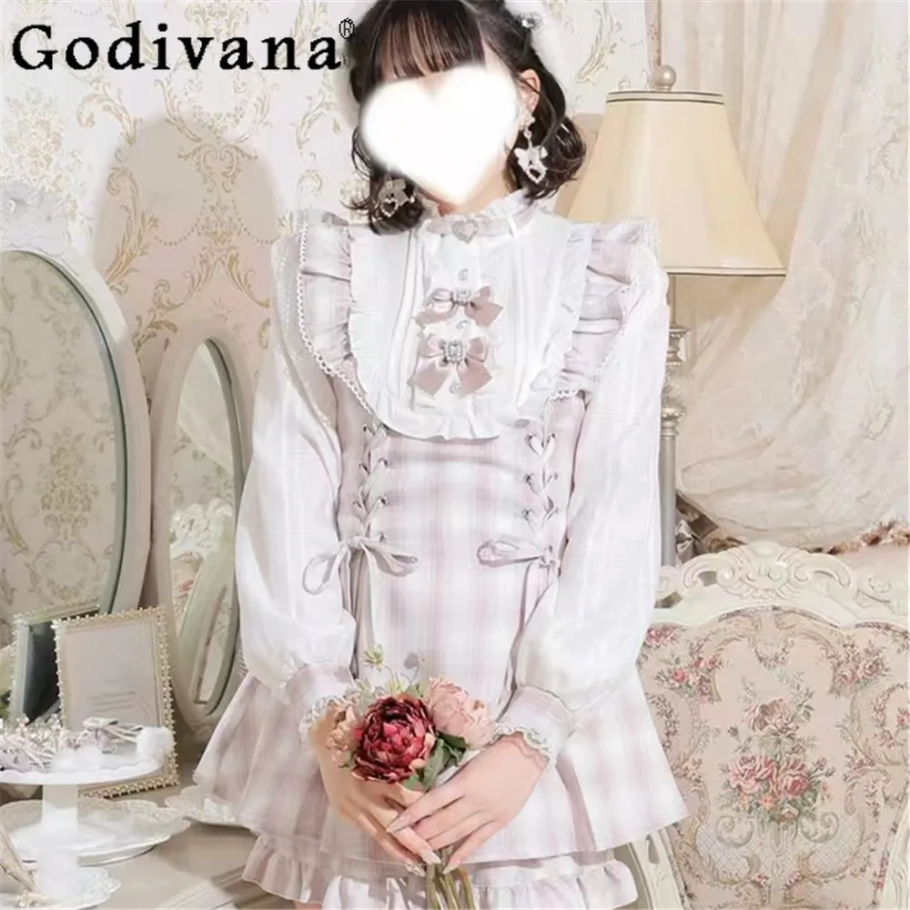 Japanese Mine Lace Bow Cute Dress Set Female Sweet Lolita outifits Womens Slim Fit Long-sleeved Top and Shorts Two-piece Set
Japanese Mine Lace Bow Cute Dress Set Female Sweet Lolita outifits Womens Slim Fit Long-sleeved Top and Shorts Two-piece Set