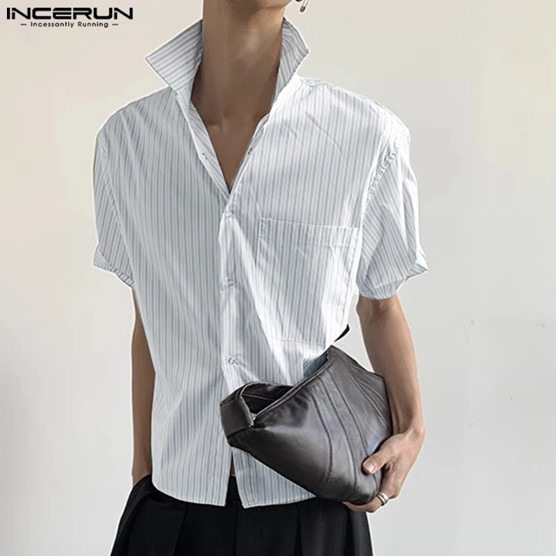 2025 Men Striped Shirt Summer Lapel Short Sleeve Oversize Korean Style Men Clothing Streetwear Pockets Fashion Shirts INCERUN
2025 Men Striped Shirt Summer Lapel Short Sleeve Oversize Korean Style Men Clothing Streetwear Pockets Fashion Shirts INCERUN