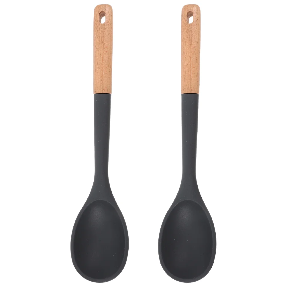 2 Pcs Silicone Cooking Spoon Bamboo Spoons for Kitchen Spatula Gadgets Canning Ladle
2 Pcs Silicone Cooking Spoon Bamboo Spoons for Kitchen Spatula Gadgets Canning Ladle