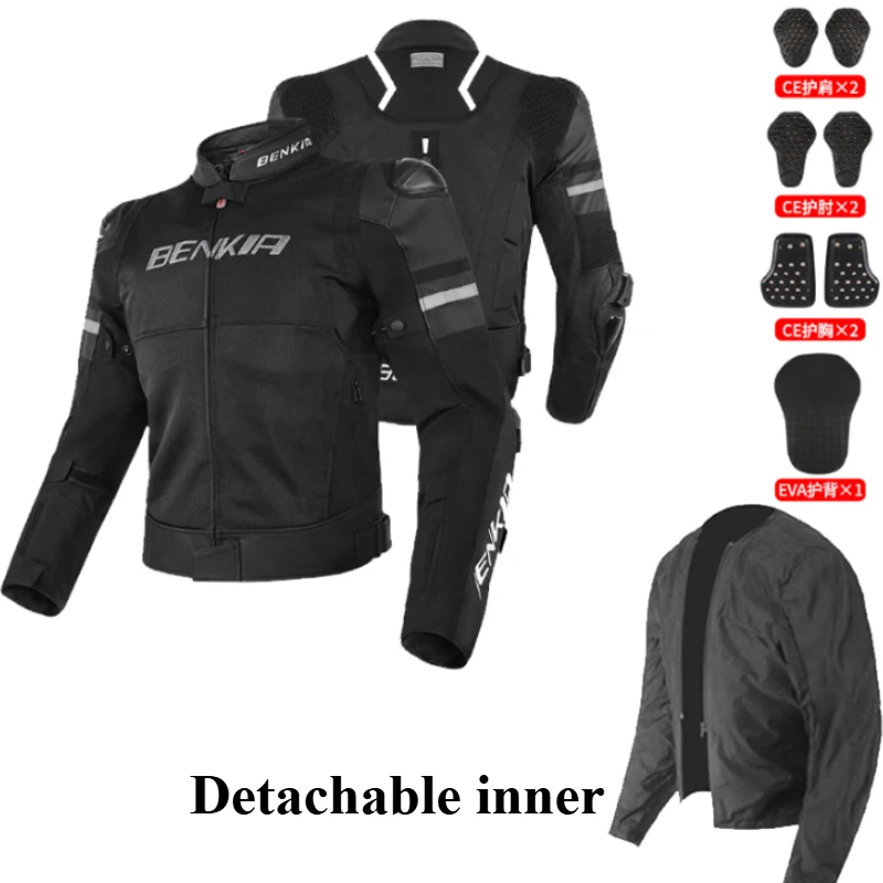 BENKIA Motorcycle Jacket Mesh Leather Anti Fall Ventilated Riding Gear with 7 Protections jaqueta alpinestars moto masculino
BENKIA Motorcycle Jacket Mesh Leather Anti Fall Ventilated Riding Gear with 7 Protections jaqueta alpinestars moto masculino