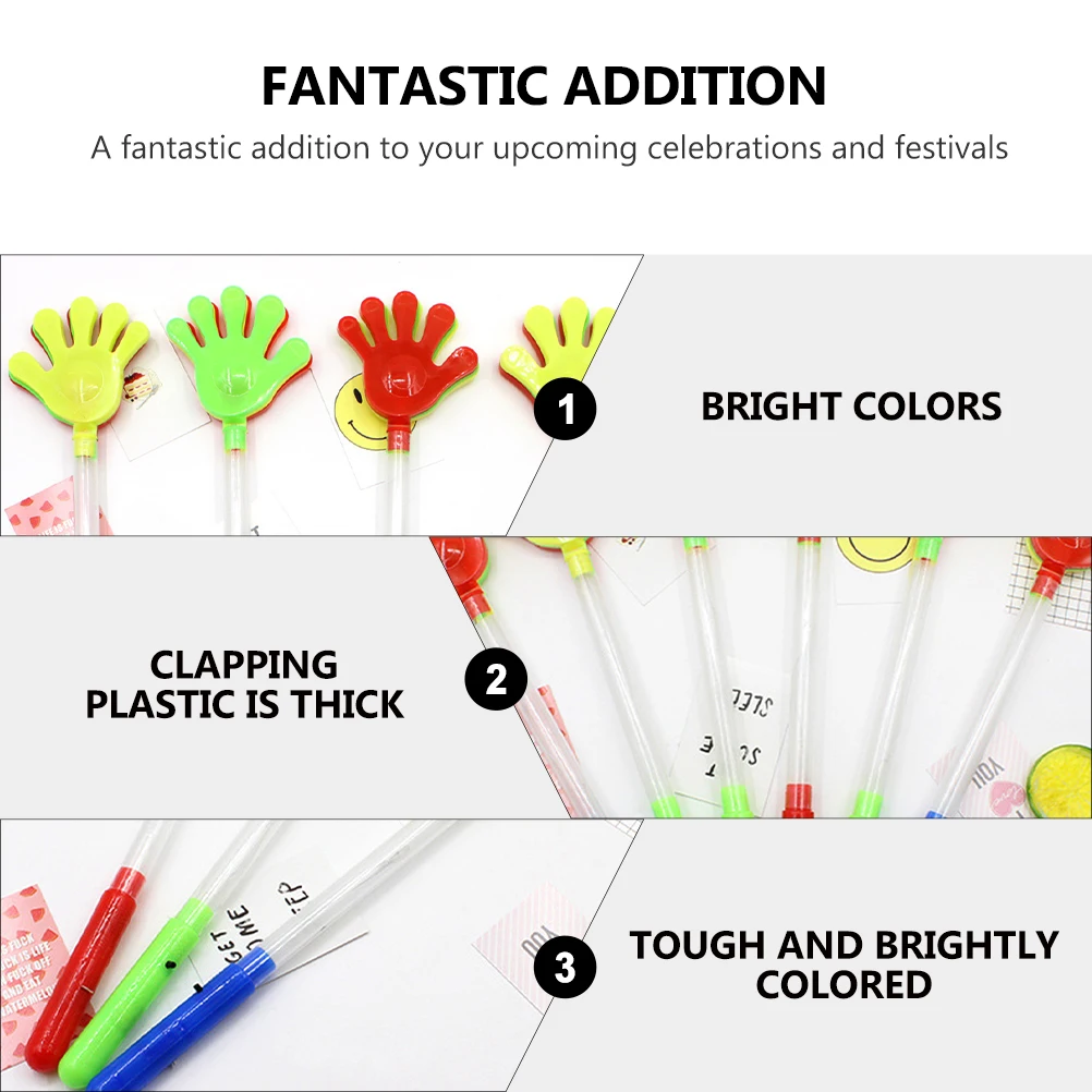 5pcs Luminous Hand Clappers Kids Toys Plastic Celebration Noisemakers Glow in Dark Party Favor Cheerleader Accessories
5pcs Luminous Hand Clappers Kids Toys Plastic Celebration Noisemakers Glow in Dark Party Favor Cheerleader Accessories