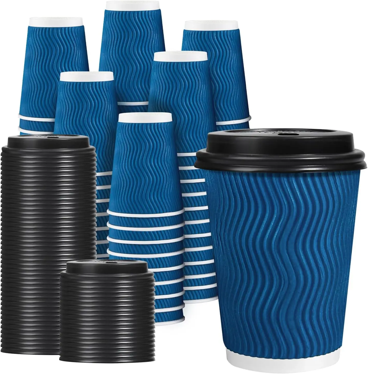12 OZ Disposable Coffee Cups with Lids 100 Pack, Hot Paper Insulated Corrugated Wall Cup for To Go Drinks and Beverages
12 OZ Disposable Coffee Cups with Lids 100 Pack, Hot Paper Insulated Corrugated Wall Cup for To Go Drinks and Beverages