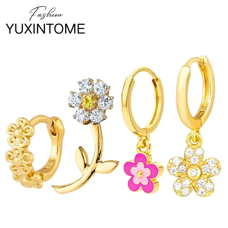 925 Sterling Silver Needle Shiny Crystal Flowers Pendant Hoop Earrings Cute Daisy Earrings Women's Party High Quality Jewelry
925 Sterling Silver Needle Shiny Crystal Flowers Pendant Hoop Earrings Cute Daisy Earrings Women's Party High Quality Jewelry