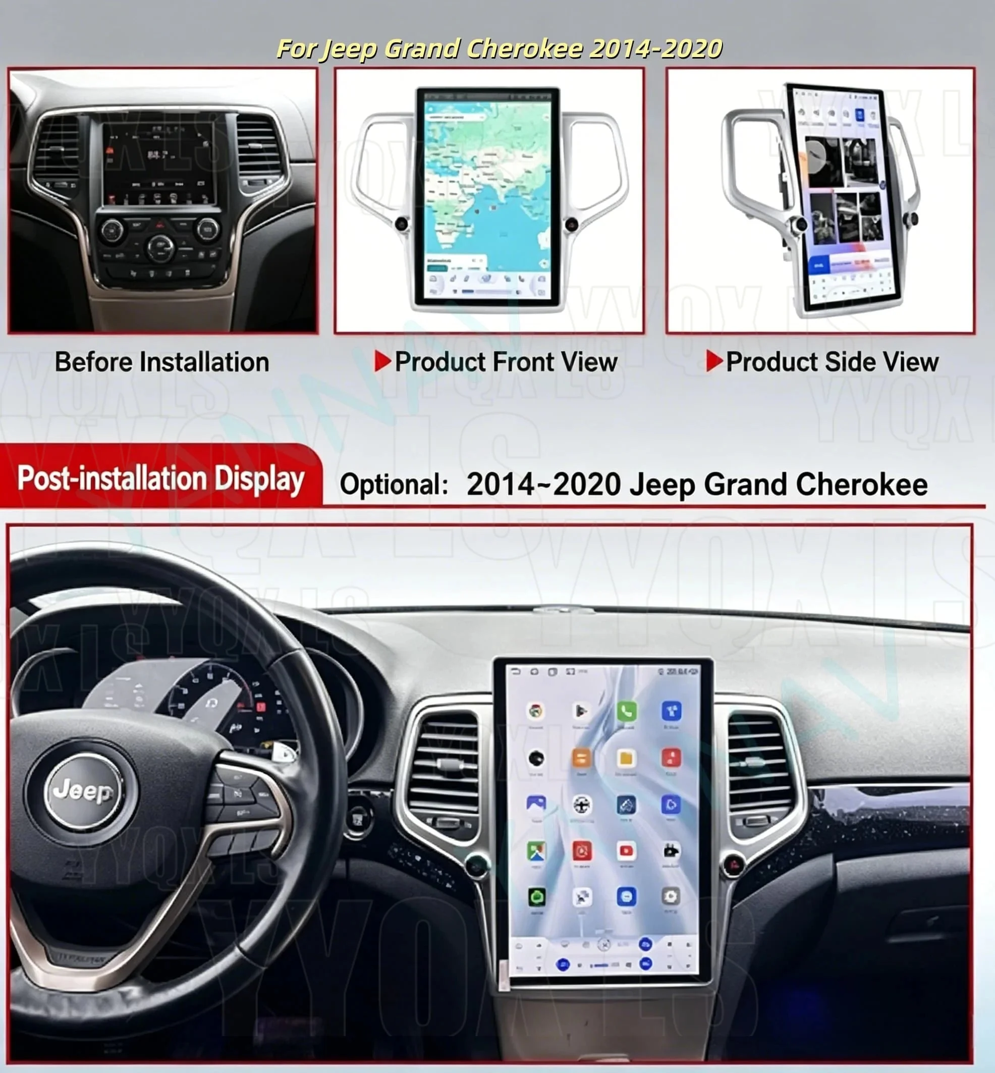 14.5 Inch Android For JEEP Grand Cherokee 2010-2021 Car GPS Navigation Multimedia Player Radio Tape Wireless Carplay Headunit
14.5 Inch Android For JEEP Grand Cherokee 2010-2021 Car GPS Navigation Multimedia Player Radio Tape Wireless Carplay Headunit