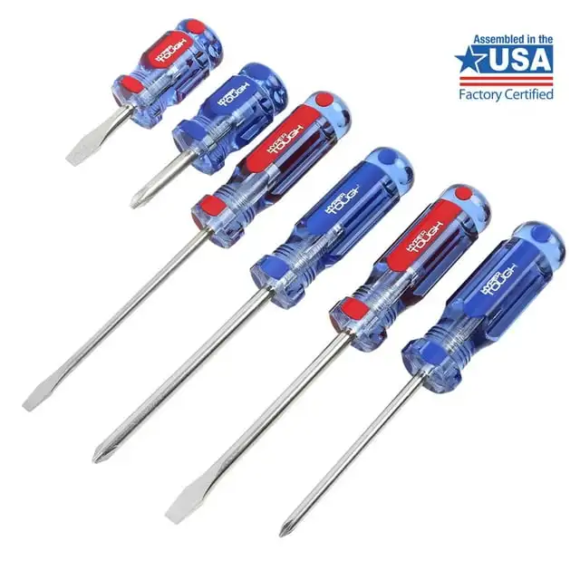 Hyper Tough 6-Piece Phillip and Slotted Screwdriver Set with Acetate Handle, 935G6C
Hyper Tough 6-Piece Phillip and Slotted Screwdriver Set with Acetate Handle, 935G6C