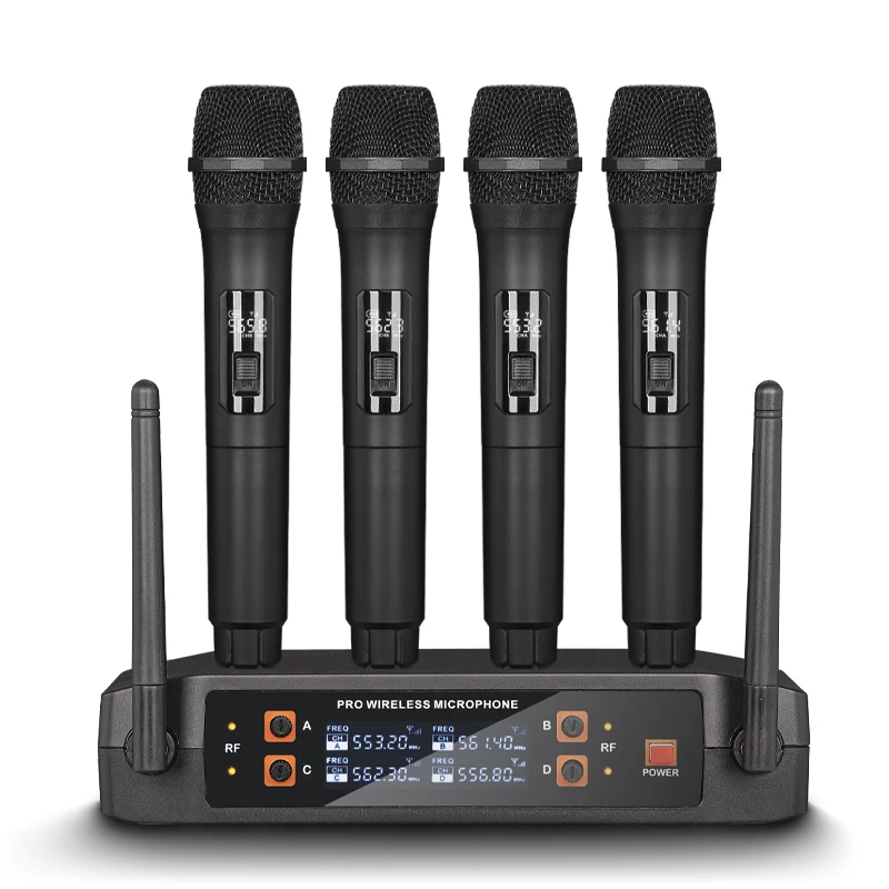 One-to-four professional wireless microphone for home audio/video karaoke, stage, church wireless microphones
One-to-four professional wireless microphone for home audio/video karaoke, stage, church wireless microphones