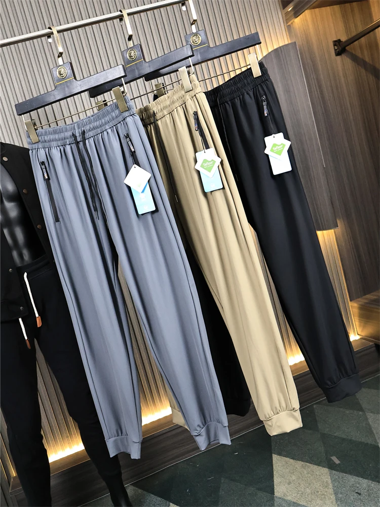 High Elastic Qui Dry Vertical Stripe Men's Summer Casual Pants Zipper Glued Cuffs Loose Fit Faion Urban Sle Thin Model
High Elastic Qui Dry Vertical Stripe Men's Summer Casual Pants Zipper Glued Cuffs Loose Fit Faion Urban Sle Thin Model