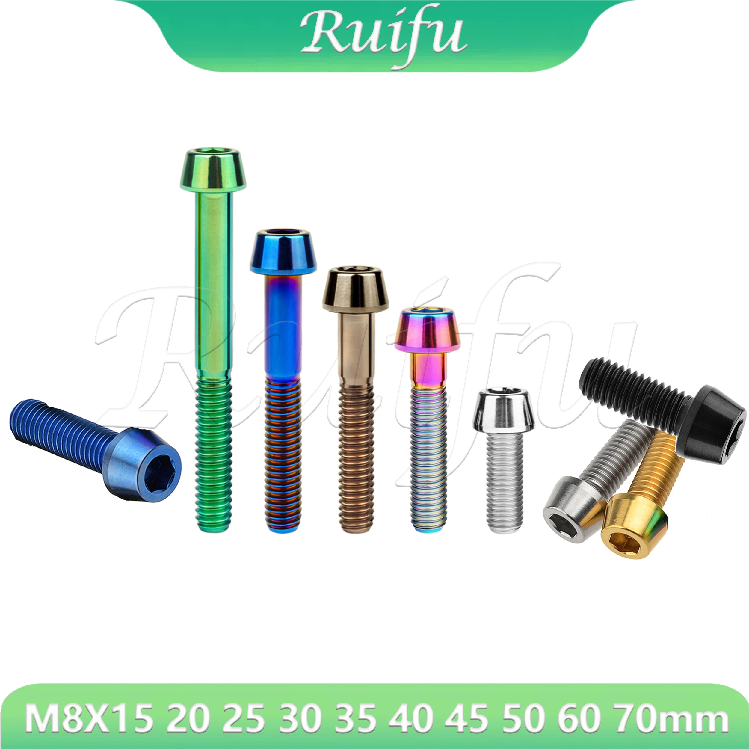 Ruifu Titanium Bolt M8X15 20 25 30 35 40 45 50 60 70mm Allen Key Taper Head Screw For Bicycle Motorcycle Car Ti Fastener
Ruifu Titanium Bolt M8X15 20 25 30 35 40 45 50 60 70mm Allen Key Taper Head Screw For Bicycle Motorcycle Car Ti Fastener