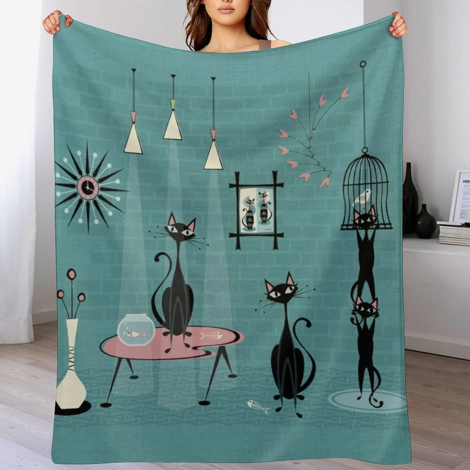 Mid Century Kitty Mischief III studioxtine Throw Blanket Long Lasting Soft Plush Blanket for Daily Use
Mid Century Kitty Mischief III studioxtine Throw Blanket Long Lasting Soft Plush Blanket for Daily Use