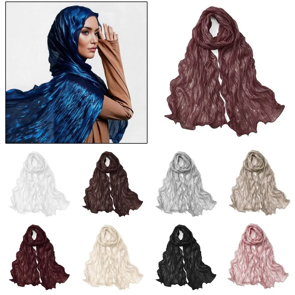Fashion Solid Color Silk Scarf Ruffled Edge Pearlescent Chiffon Hijab Veil Shining Chiffon Sunscreen shawl Outdoor
Fashion Solid Color Silk Scarf Ruffled Edge Pearlescent Chiffon Hijab Veil Shining Chiffon Sunscreen shawl Outdoor