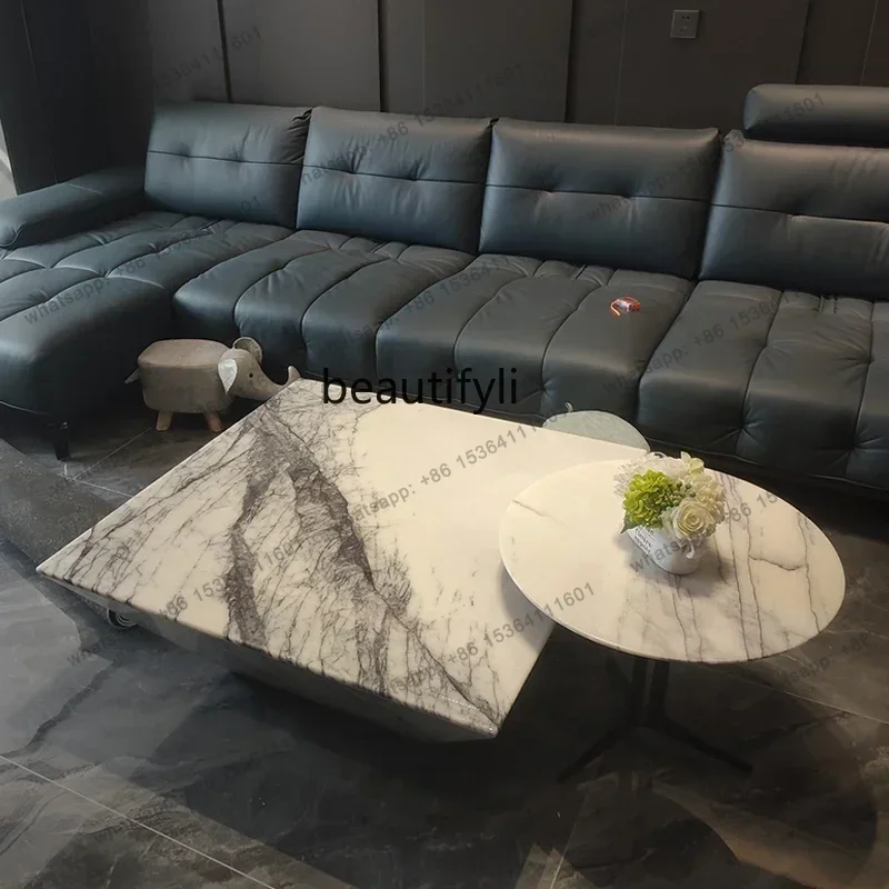Natural marble rough stone fragrant snow plum coffee table light luxury simple modern can be combined
Natural marble rough stone fragrant snow plum coffee table light luxury simple modern can be combined
