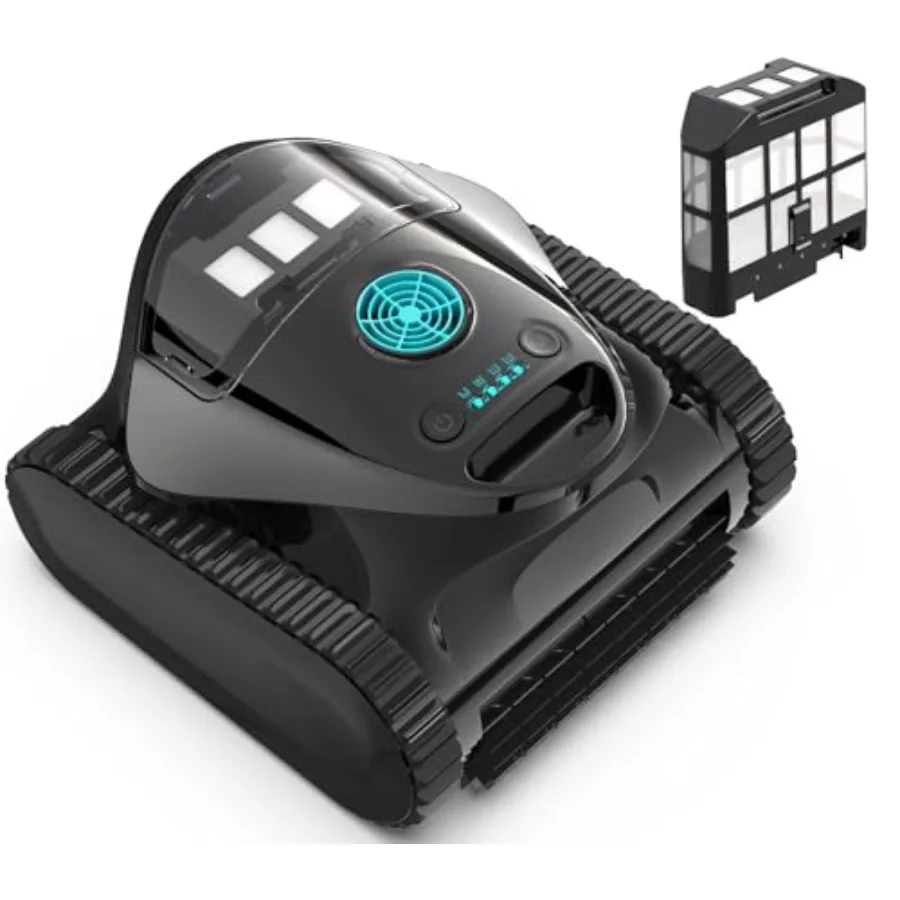 Cordless Robotic Pool Cleaner for inground pools, frosted black and blue, triple-motor with strong suction, 150min runtime, wal
Cordless Robotic Pool Cleaner for inground pools, frosted black and blue, triple-motor with strong suction, 150min runtime, wal