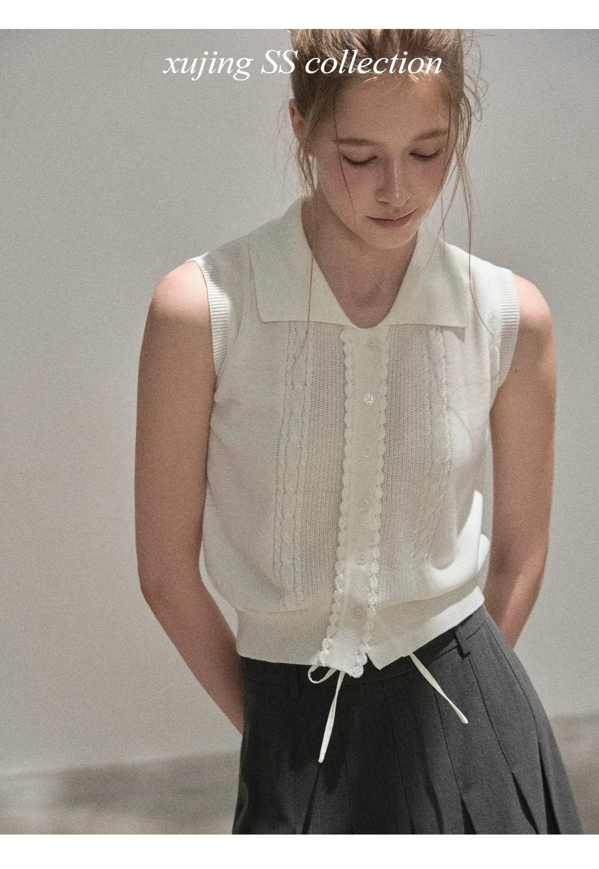 Vintage Sleeveless Polo Knit Tank Top Women Summer Slim Fit Cropped Lapel Fashion Youthful Outer Wear Blouse
Vintage Sleeveless Polo Knit Tank Top Women Summer Slim Fit Cropped Lapel Fashion Youthful Outer Wear Blouse