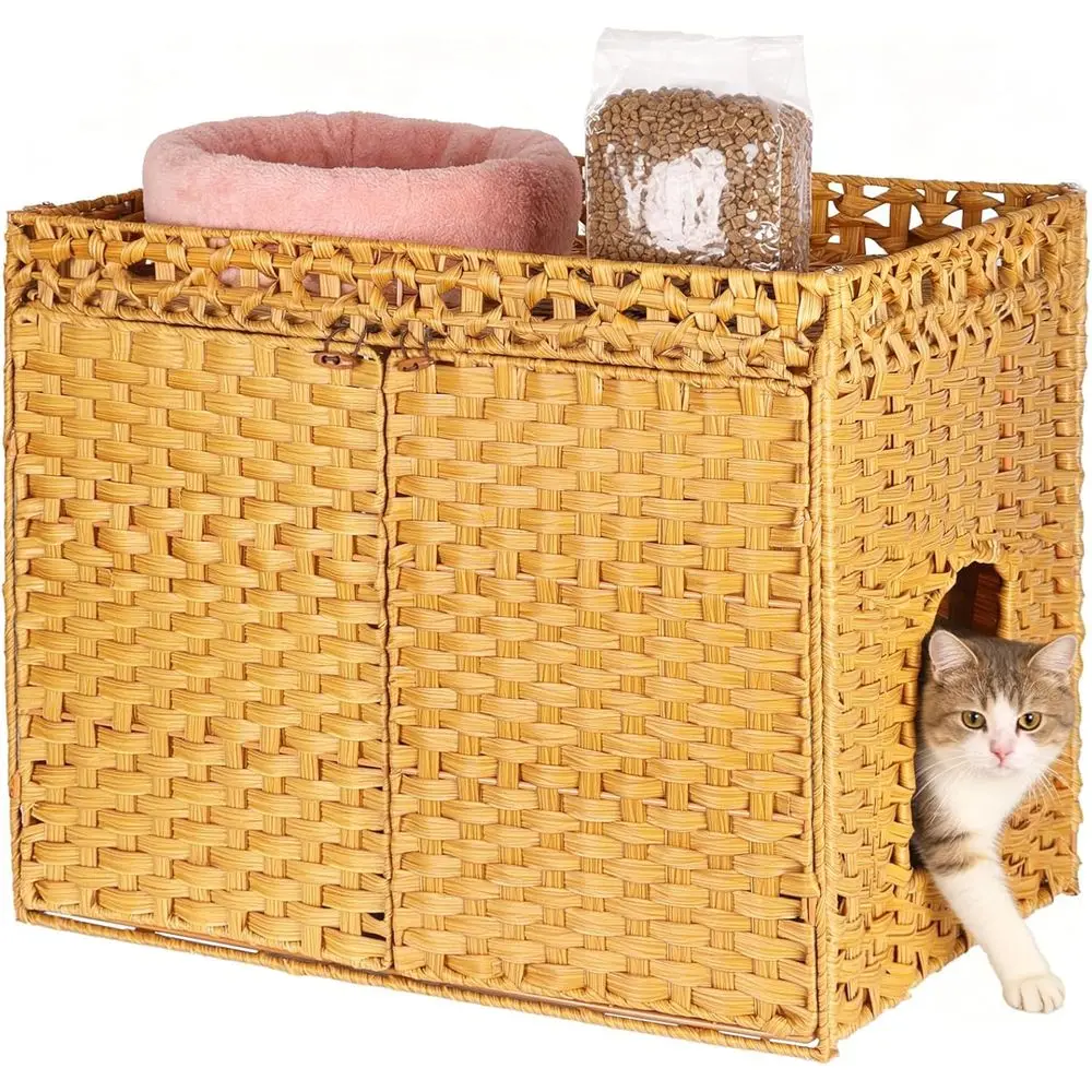 Stylish Cat Litter Box Cover with Mat, Concealed Box for Indoor and Outdoor Cats, Large Enclosure with 12” Rim, Suitable for Liv
Stylish Cat Litter Box Cover with Mat, Concealed Box for Indoor and Outdoor Cats, Large Enclosure with 12” Rim, Suitable for Liv