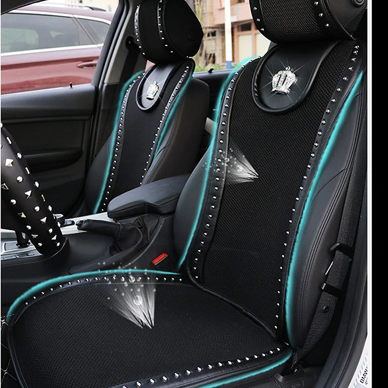 Summer Universal Car Seat Cover Creative Rivet Crown Ice Silk Auto Seat Cushion Breathable Mesh Pad Car Interior Accessories
Summer Universal Car Seat Cover Creative Rivet Crown Ice Silk Auto Seat Cushion Breathable Mesh Pad Car Interior Accessories